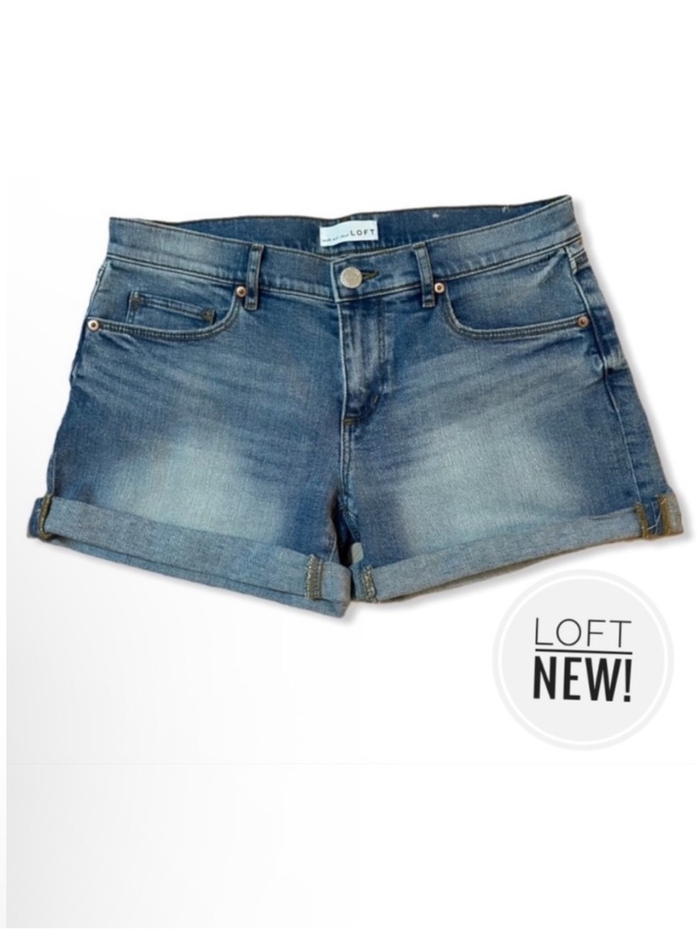 🆕 Loft Made & Loved Rolled Cuff Denim Jean Shorts